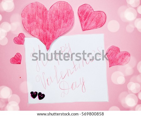 greeting card love valentine's day with hearts