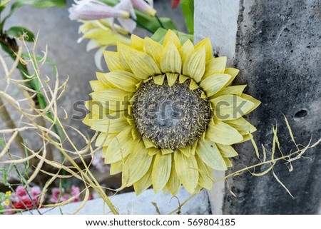 Plastic sunflower