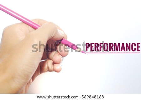 Conceptual image cropped hand holding pencil  with text on white background  