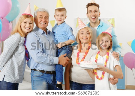 Birthday party in big happy family