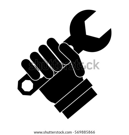 Tool in hand technical service icon, vector illustration