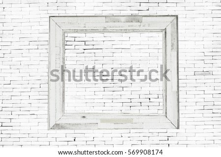wooden white frame on wall