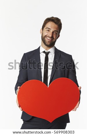 Guy with valentine heart for you