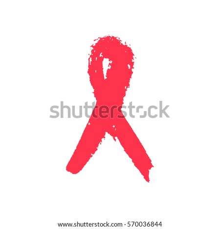 Paint stroke isolated on a white background. Aids awareness sign. Vector.