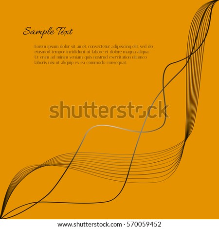 Vector yellow background with smooth lines and example text