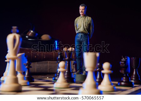 Game of chess.  Chess. Chess player. Board games. Strategy game. Calculation of combinations. concept of business strategy and tactics