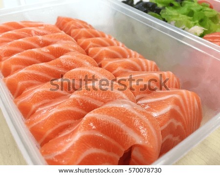 salmon sashimi, one of the most famous japanese food style