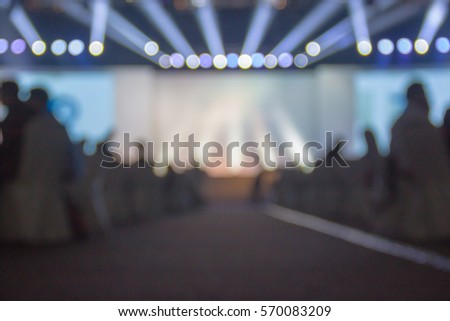 blurred background of event concert charity , blur of light on stage