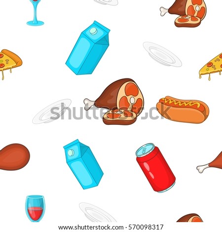 Quick snack pattern. Cartoon illustration of quick snack vector pattern for web