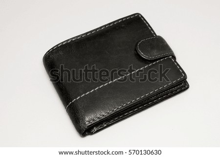 old wallet on white background