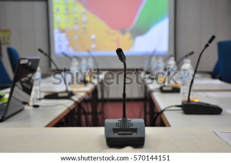 Conference Microphone   Royalty-Free Stock Photo #570144151