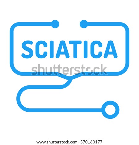Sciatica. Badge with stethoscope icon. Flat vector illustration on white background.