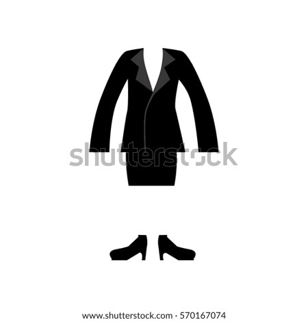 color silhouette with female clothing executive