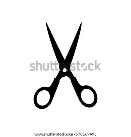 monochrome silhouette with scissor tool