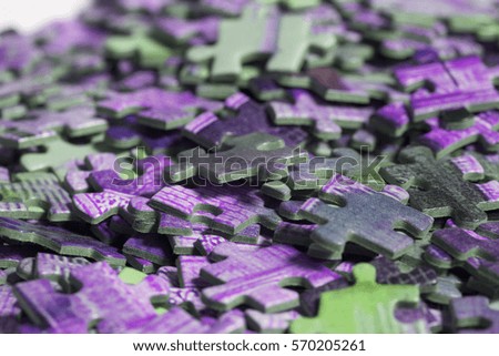 Puzzle pieces. Tonal correction made for purple tones.