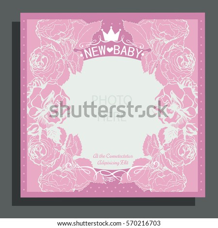 Baby Arrival Card with roses