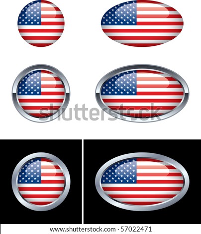 American Flag Buttons