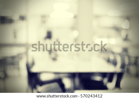 Blurred  background abstract and can be illustration to article of Tables and chairs on food court