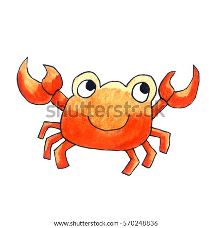 Handmade illustration of a crab