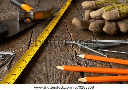 A close up image of various hand tools.