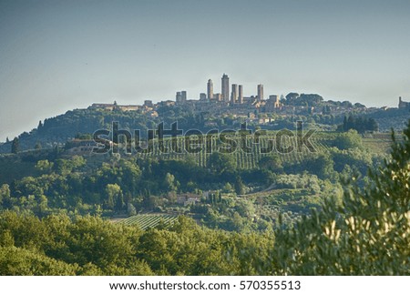 View on the medieval city of San Gimignano (Tuscany, Italy); the city of the Towers