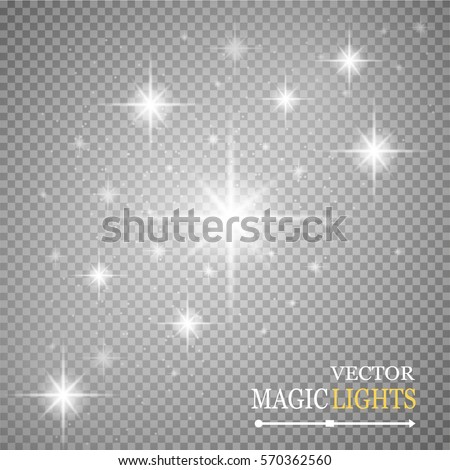 Set of golden glowing lights effects isolated on transparent background. Sun flash with rays and spotlight. Glow light effect. Star burst with sparkles.
 Royalty-Free Stock Photo #570362560