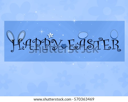 HAPPY EASTER - banner with little icons