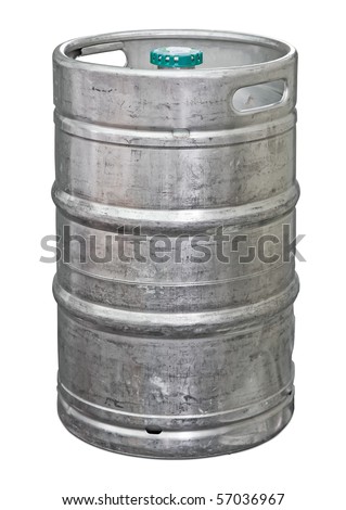 Metal beer keg isolated. Clipping path included Royalty-Free Stock Photo #57036967