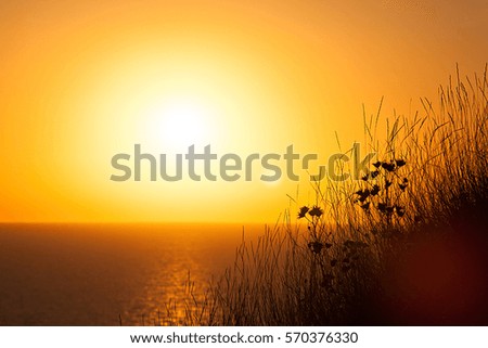 Travel Concept image of the sun on the sea. Beautiful scenery of nature.