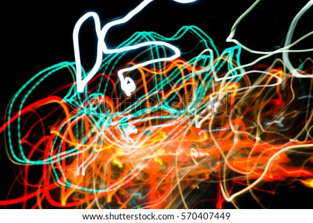 Abstract light from car on the road for background - Energy lights