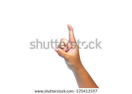 Sign language - Hand sign language  by asian young female hand.