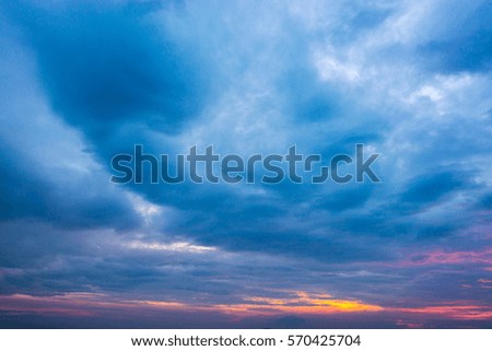 colorful sky with cloud in the evening.