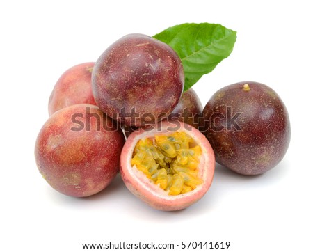ripe Passion fruits isolated on white background