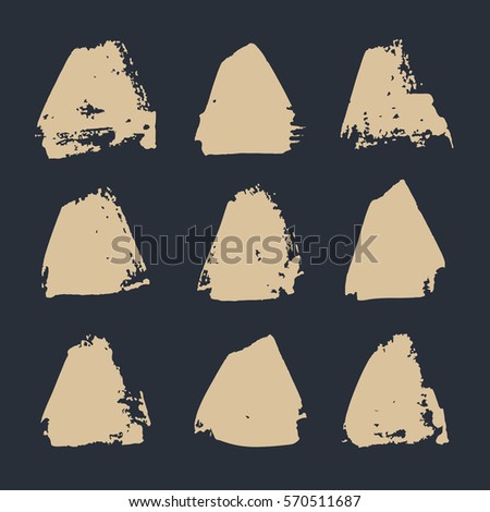 Set of hand drawn paint object for design use. Abstract brush drawing. Vector art illustration grunge triangles