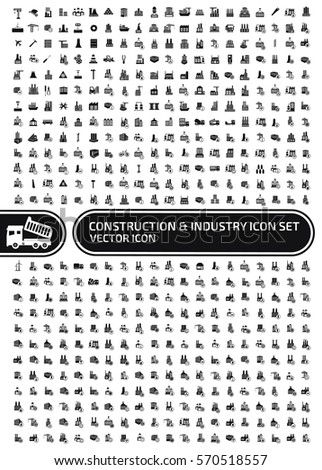Construction and industry icon set,clean vector