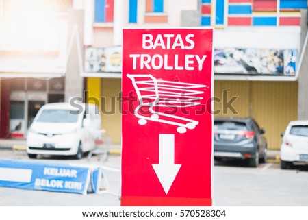  sign trolley and arrow