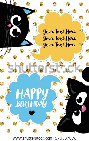 Cute creative cards templates with Happy birthday theme design. Hand Drawn card for birthday, anniversary, party invitations, scrapbooking. Vector illustration