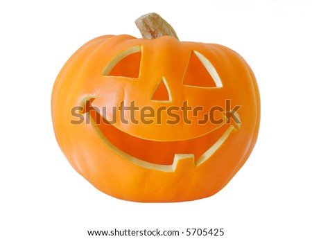 Halloween Jack-O-Lantern isolated on pure white background
