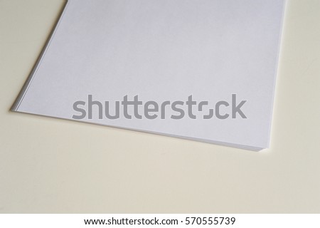 Blank letter size paper detail
