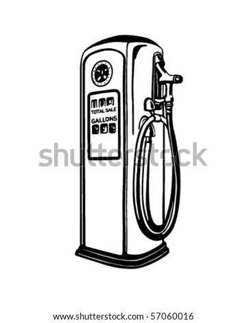 Gas Pump - Retro Clip Art