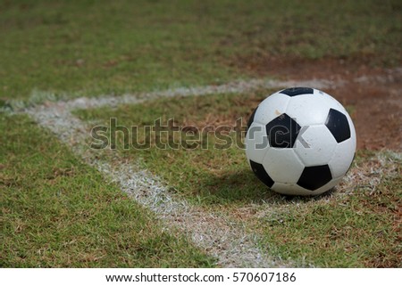 soccer ball In the field of competition.