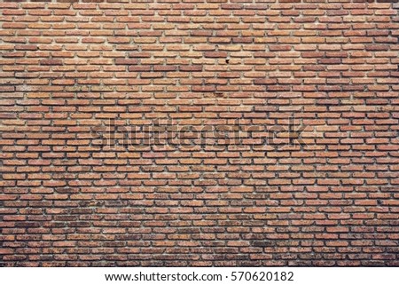 brick wall for texture or background,with vignette and vintage toned style
