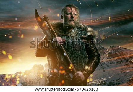 Viking during fight Royalty-Free Stock Photo #570628183