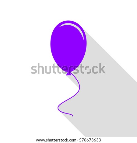Balloon sign illustration. Violet icon with flat style shadow path.