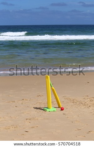 Beach Cricket at Christmas in Australia