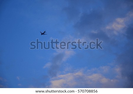The aircraft in the Blue sky