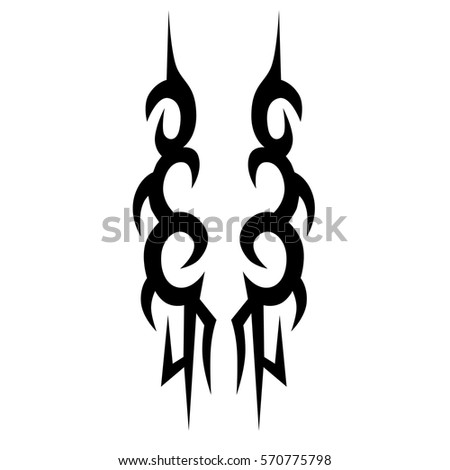  Tattoo tribal vector designs sketch. Simple logo. Designer isolated element for ideas decorating the body of women, men and girls arm, leg and other body parts. Abstract illustration.