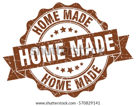 home made. stamp. sticker. seal. round grunge vintage ribbon home made sign Royalty-Free Stock Photo #570829141