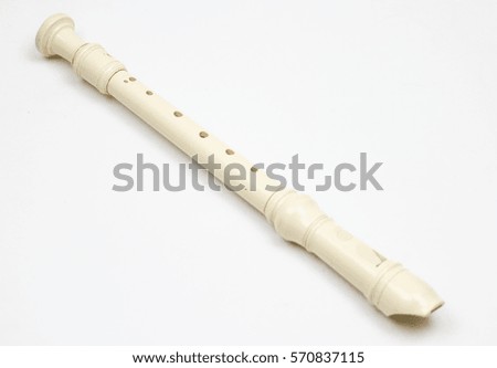 Recorder musical instrument isolated