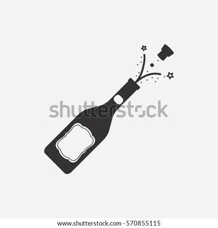 Bottle of champagne icon. Vector illustration.